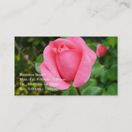 美しいピンクのバラの花のプロフェッショナル 名刺 (正面)