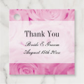 美しいピンクのバラの花プリントデザイン結婚ズ フェイバータグ (正面)