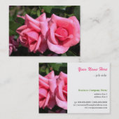 美しいピンクのバラの花プロフェッショナル 名刺 (正面/裏面)
