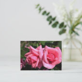 美しいピンクのバラの花プロフェッショナル 名刺 (スタンド正面)