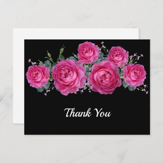美しいピンクのバラの花束 感謝 ポストカード (正面/裏面)