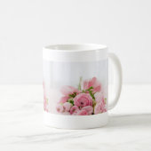 美しいピンクのバラの花 フローラル コーヒーマグカップ (正面右)