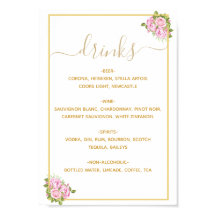 美しいピンクのバラの飲み物メニュー