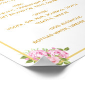 美しいピンクのバラの飲み物メニュー ポスター (角)