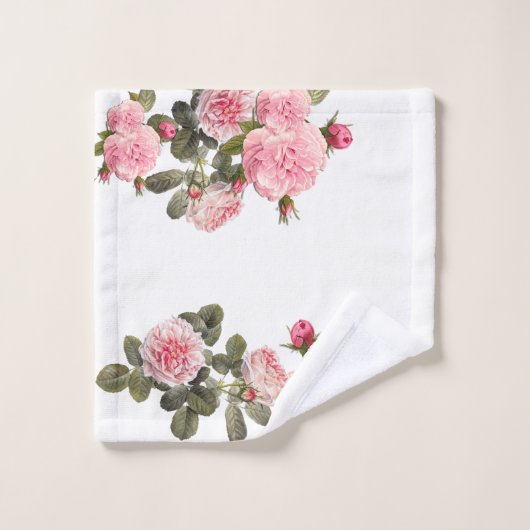 美しいピンクのバラカスタムス バスタオルセット (ウォッシュタオル)