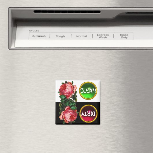 美しいピンクのバラ宝石の石の汚れクリーン マグネット (インサイチュ (食洗機))