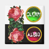 美しいピンクのバラ宝石の石の汚れクリーン マグネット (正面)