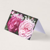 美しいピンクのバラ愛の誕生日グリーティングカード (正面)