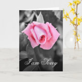 美しいピンクのバラ私は申し訳ないフローラカード カード (黄色い花)