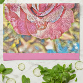 美しいピンクのバラ絵画の花 キッチンタオル (折り畳み)