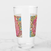 美しいピンクのバラ絵画の花 タンブラーグラス (左)