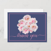 美しいピンクのバラ色の背景シックありがとう ポストカード (正面/裏面)