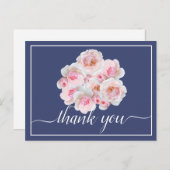 美しいピンクのバラ色の背景シックありがとう ポストカード (正面/裏面)