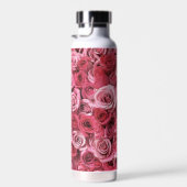 美しいピンクのバラ ウォーターボトル (右面)