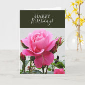 美しいピンクのバラ カード (黄色い花)