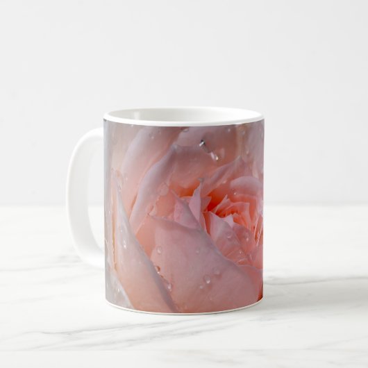 美しいピンクのバラ コーヒーマグカップ (正面左)