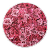 美しいピンクのバラ セラミックノブ (正面)