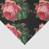 美しいピンクのバラ、ブラックフローラ 薄葉紙 (詳細)