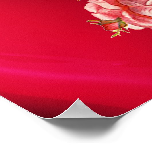 美しいピンクのバラ ポスター (角)