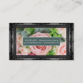 美しいピンクのバラ | メイクアップブラシ 名刺 (裏面)