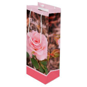 美しいピンクのバラ ワインギフトバッグ (正面アングル)