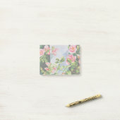 美しいピンクのバラ、赤いバラ、水彩フローラ ポストイット (デスク上)