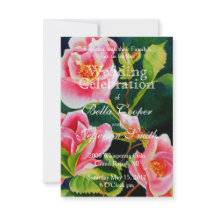 美しいピンクのバラ、赤いバラ、水彩フローラ