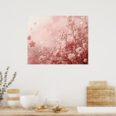 美しいピンクのバレンタインデーの壁 ポスター (キッチン)