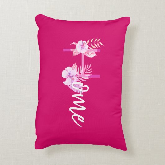 美しいピンクのバーグンディーな赤紫のタータンチェック格子 アクセントクッション (裏面(縦))