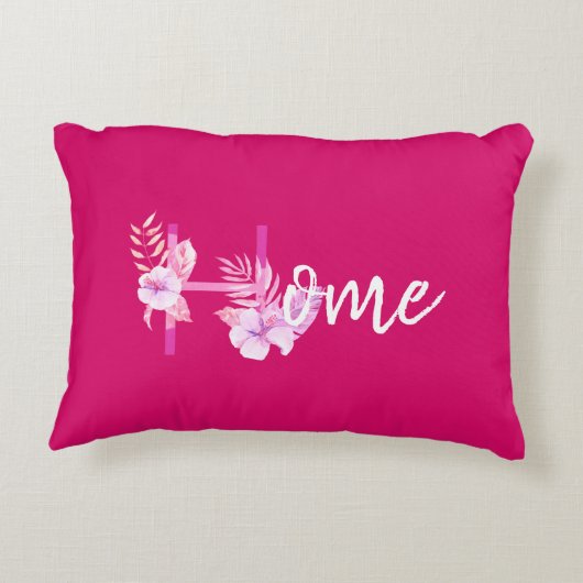 美しいピンクのバーグンディーな赤紫のタータンチェック格子 アクセントクッション (裏面)