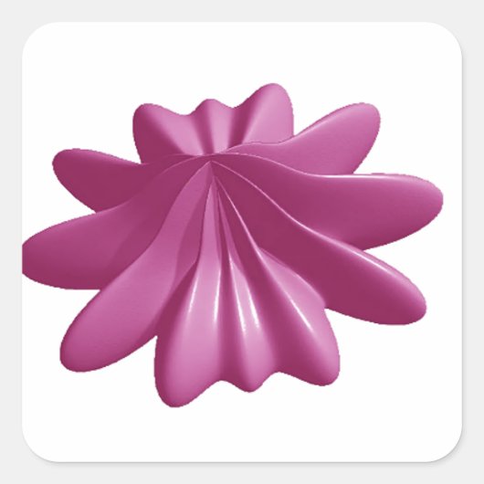 美しいピンクのヒトデ スクエアシール (正面)