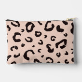 美しいピンクのヒョウ柄の金ゴールド枠 アクセサリーポーチ (裏面)
