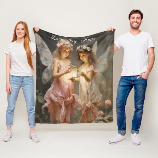 美しいピンクのビクトリアン妖精が喜びの希望を愛する フリースブランケット (インサイチュ)