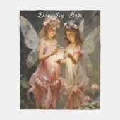 美しいピンクのビクトリアン妖精が喜びの希望を愛する フリースブランケット (正面)
