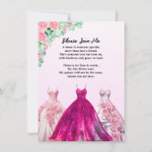 美しいピンクのフォーマル キンセアニエラ ダマ プロポーズ 招待状 (裏面)