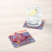 美しいピンクのフラミンゴス熱帯地方 ペーパーコースター (インサイチュ)