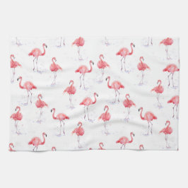美しいピンクのフラミンゴパターン キッチンタオル