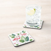 美しいピンクのフラミンゴパターン コースター (右側)