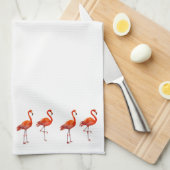 美しいピンクのフラミンゴ キッチンタオル (四つ折り)