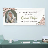 美しいピンクのフローラのアーチ写真を愛の記憶に 横断幕 (トレードショー)