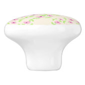 美しいピンクのフローラハンドル セラミックノブ (側面)