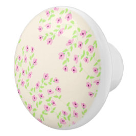 美しいピンクのフローラハンドル セラミックノブ