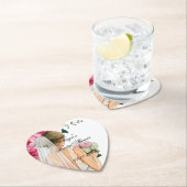 美しいピンクのフローラブライダルシャワー ペーパーコースター (インサイチュ)