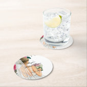 美しいピンクのフローラブライダルシャワー ラウンドペーパーコースター (インサイチュ)