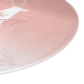 美しいピンクのフローラモノグラム設立 カッティングボード (角)