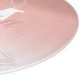 美しいピンクのフローラモノグラム カッティングボード (角)