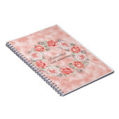 美しいピンクのフローラリースブライダルシャワー計画 ノートブック (右側)