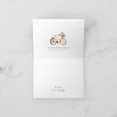 美しいピンクのフローラヴィンテージバイクベビーシャワー サンキューカード (内部)