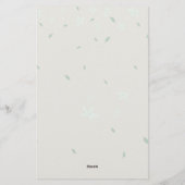 美しいピンクのフローラ並み文房具 便箋 (裏面)