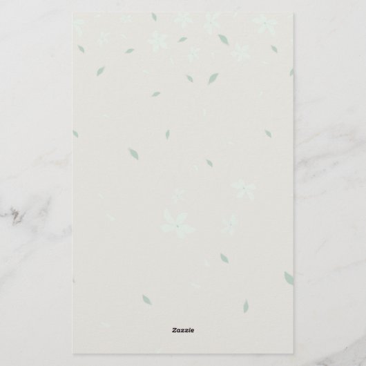 美しいピンクのフローラ並み文房具 便箋 (裏面)